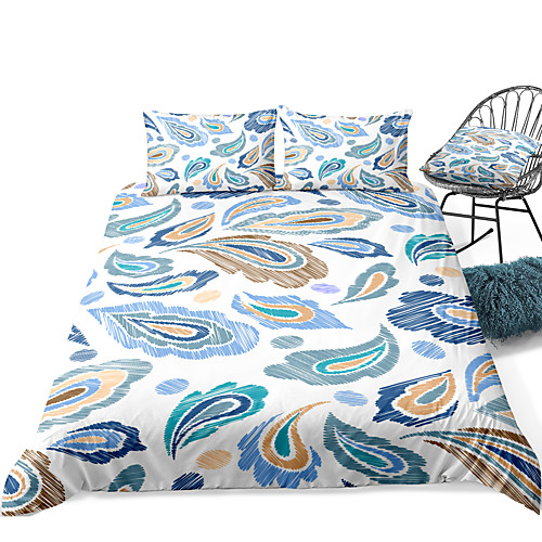 

Duvet Cover Sets 3 Piece Rayon / Polyester 3D Rainbow Reactive Print Bohemian Style
