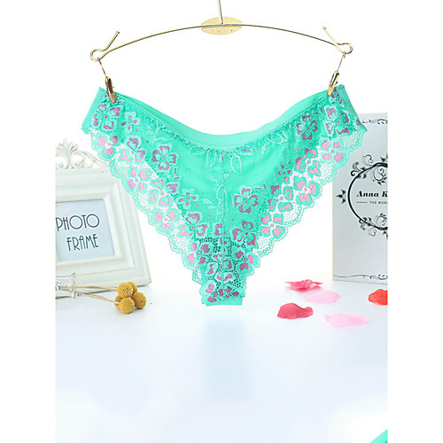 

Women's Lace / Print Brief Micro-elastic Low Waist 1 PC Khaki One-Size