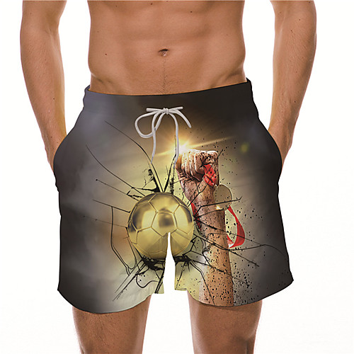 

Men's Designer Casual / Sporty Big and Tall Quick Dry Breathable Soft Holiday Beach Swimming Pool Shorts Bermuda shorts Swim Trucks Pants Graphic Prints Football Hand Short Drawstring Elastic