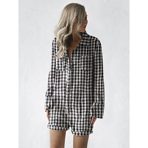 

Women's Casual 2021 White Jumpsuit Plaid / Check