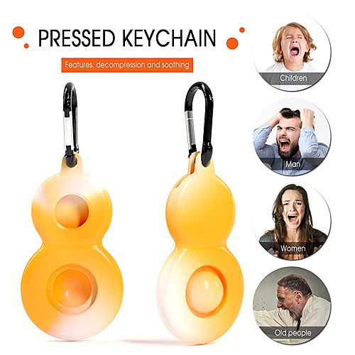

Push Bubble Fidget Toys Silicone Case For Apple AirTags Stress Reliever Fidget Protecive Case For Apple Locator Tracker Anti-lost Device with Keychain