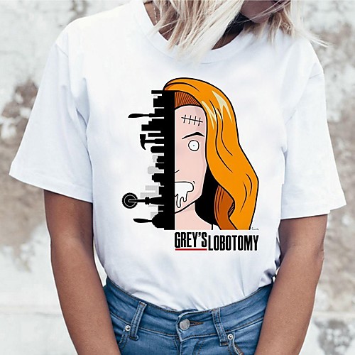 

Inspired by Greys Anatomy Cosplay Anime Cartoon Polyester / Cotton Blend Print Harajuku Graphic Kawaii T-shirt For Women's / Men's