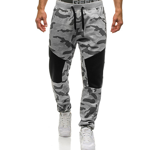 

Men's Casual / Sporty Quick Dry Breathable Outdoor Sports Sport Casual Pants Chinos Pants Camouflage Full Length Pocket Black Light Grey