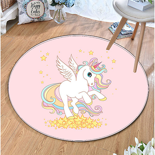 

Round 5mm Area Rugs Machine Made Polyster Non Skid Modern 3D