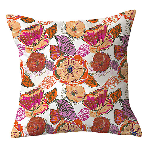 

Floral Pastoral Double Side Cushion Cover 1PC Soft Throw Pillow Cover Cushion Case Pillowcase for Sofa Bedroom Livingroom Superior Quality Machine Washable Outdoor Cushion for Sofa Couch Bed Chair