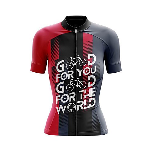 

21Grams Women's Short Sleeve Cycling Jersey Summer Spandex Black / Red Bike Top Mountain Bike MTB Road Bike Cycling Sports Clothing Apparel / Stretchy / Athleisure