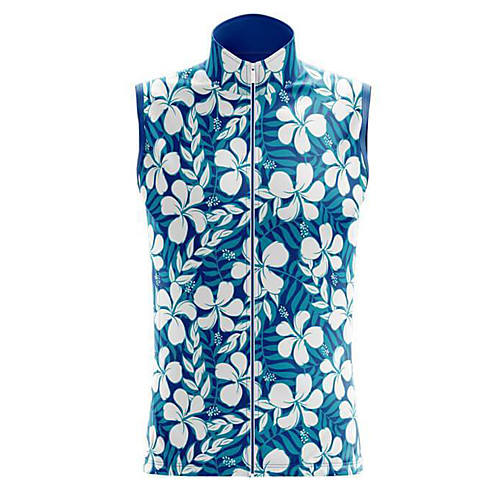 

21Grams Women's Sleeveless Cycling Jersey Summer Spandex Polyester BlueGreen Floral Botanical Bike Jersey Top Mountain Bike MTB Road Bike Cycling Quick Dry Moisture Wicking Breathable Sports
