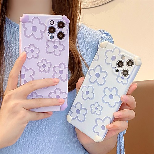 

Phone Case For Apple Back Cover iPhone 12 Pro Max 11 SE 2020 X XR XS Max 8 7 Shockproof Dustproof Geometric Pattern Flower TPU