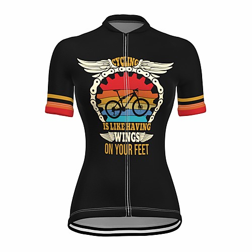 

21Grams Women's Short Sleeve Cycling Jersey Summer Spandex Black Bike Top Mountain Bike MTB Road Bike Cycling Quick Dry Moisture Wicking Sports Clothing Apparel / Stretchy / Athleisure