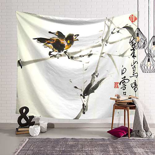 

Chinese Style Wall Tapestry Art Decor Blanket Curtain Hanging Home Bedroom Living Room Decoration Polyester Bird