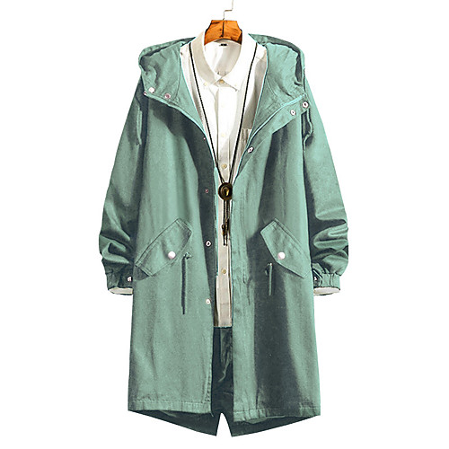 

Women's Coat Daily Wear Fall Winter Long Coat V Neck Regular Fit Casual Jacket Solid Color Zipper Army green (thick winter) Black (thick winter) / Spring