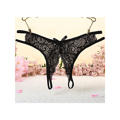

Women's Lace G-strings & Thongs Panties Micro-elastic Low Waist 1 PC Purple One-Size