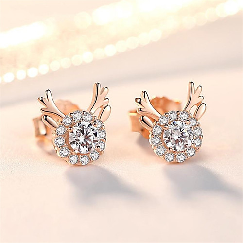 

Women's Stud Earrings Earrings Classic Fashion Romantic Punk Trendy Cute Sweet Rose Gold Plated Earrings Jewelry Rose Gold For Street Gift Date Birthday Festival 1 Pair