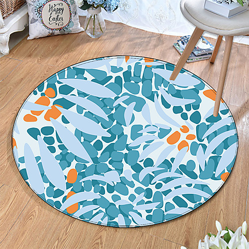 

Round 5mm Area Rugs Machine Made Polyster Non Skid Modern 3D