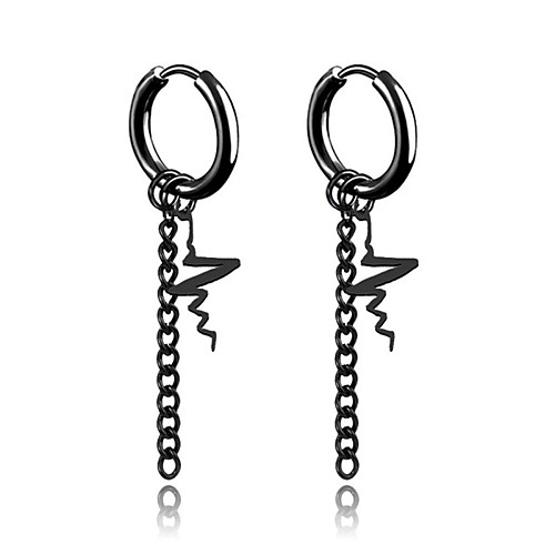 

Men's Earrings Classic Holiday Birthday Stylish Simple Stainless Steel Earrings Jewelry Silver / White / Black For Street Formal Date Festival 1pc