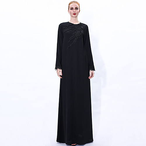 

Arabian Adults Women's Cosplay Abaya Dress Arabian Dress For Party Halloween Chemical Fiber Solid Color Halloween Carnival Masquerade Dress