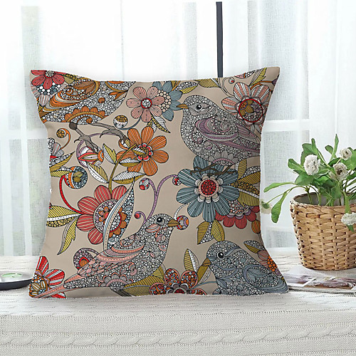 

Floral Double Side Cushion Cover 1PC Soft Decorative Square Throw Pillow Cover Cushion Case Pillowcase for Bedroom Livingroom Superior Quality Machine Washable Outdoor Cushion for Sofa Couch Bed Chair Garden Theme