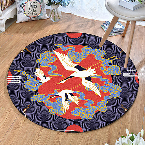 

Round 5mm Area Rugs Machine Made Polyster Non Skid Modern 3D