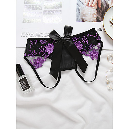 

Women's Bow G-strings & Thongs Panties Micro-elastic Low Waist 1 PC Blue One-Size