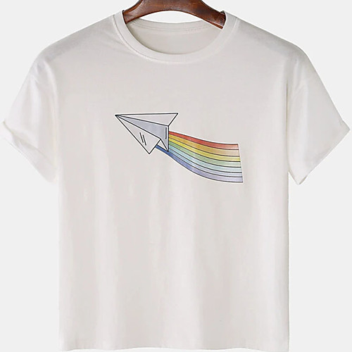 

Men's Unisex Tee T shirt Hot Stamping Arrow Plus Size Print Short Sleeve Casual Tops Cotton Basic Designer Big and Tall White Black