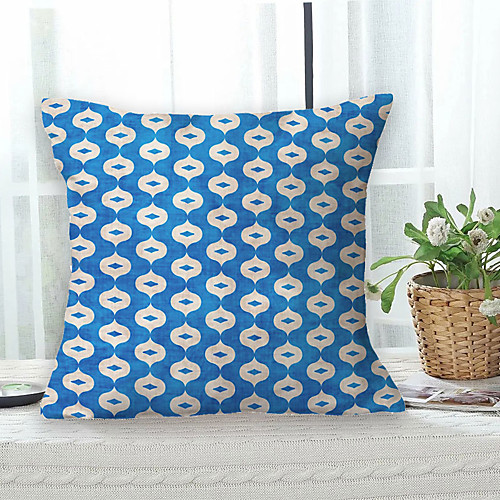 

Blue Geometric Double Side Cushion Cover 1PC Soft Decorative Square Throw Pillow Cover Cushion Case Pillowcase for Sofa Bedroom Livingroom Outdoor Superior Quality Machine Washable Outdoor Cushion for Sofa Couch Bed Chair