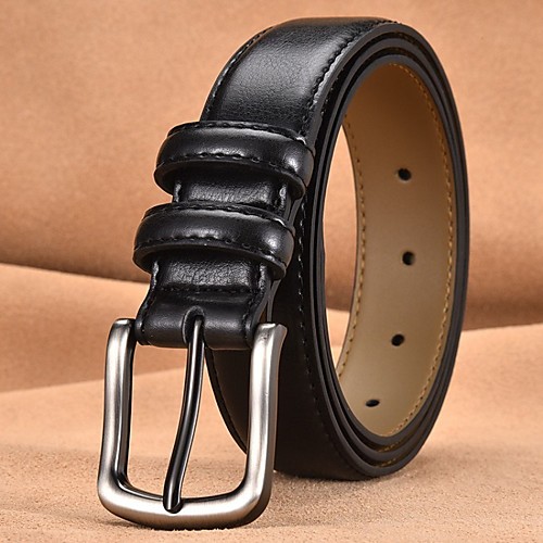 

Men's Wide Belt Leather Belt Solid Colored