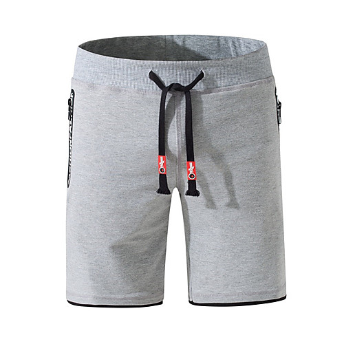 

Men's Sporty Casual / Sporty Breathable Soft Holiday Beach Chinos Shorts Pants Solid Color Short Drawstring Elastic Waist Black Gray