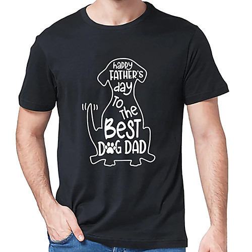 

Men's Unisex Tee T shirt Hot Stamping Dog Graphic Prints Letter Plus Size Print Short Sleeve Casual Tops Cotton Basic Designer Big and Tall Black