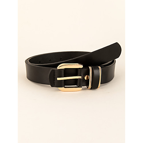 

Women's Waist Belt Daily Date Dress Black Belt Solid Colored