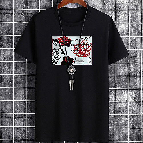 

Men's Unisex Tee T shirt Hot Stamping Floral Graphic Prints Plus Size Zero two Print Short Sleeve Casual Tops Cotton Basic Designer Big and Tall White Black Gray
