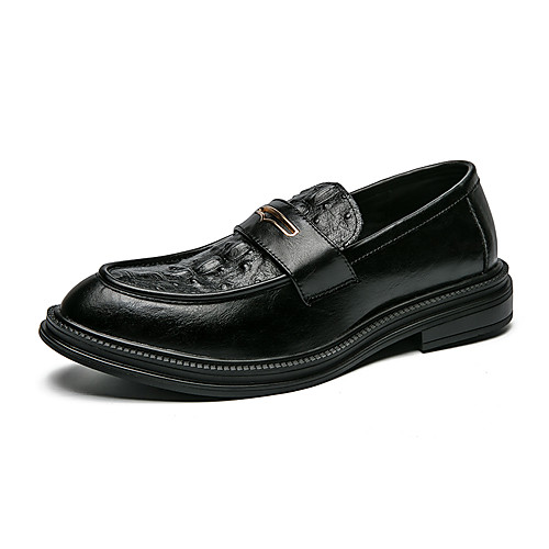 

Men's Loafers & Slip-Ons Penny Loafers Business Classic British Daily PU Breathable Black Brown Spring Summer