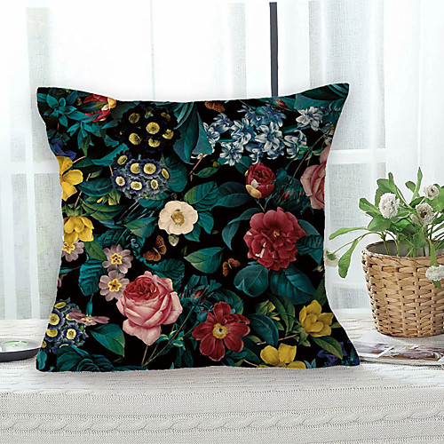 

Floral Double Side Cushion Cover 1PC Soft Decorative Square Throw Pillow Cover Cushion Case Pillowcase for Bedroom Livingroom Superior Quality Machine Washable Outdoor Cushion for Sofa Couch Bed Chair