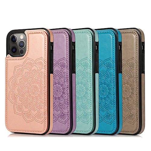 

Phone Case For Apple Full Body Case iPhone 12 Pro Max 11 SE 2020 X XR XS Max 8 7 6 Card Holder Shockproof Dustproof Graphic Solid Colored PU Leather TPU