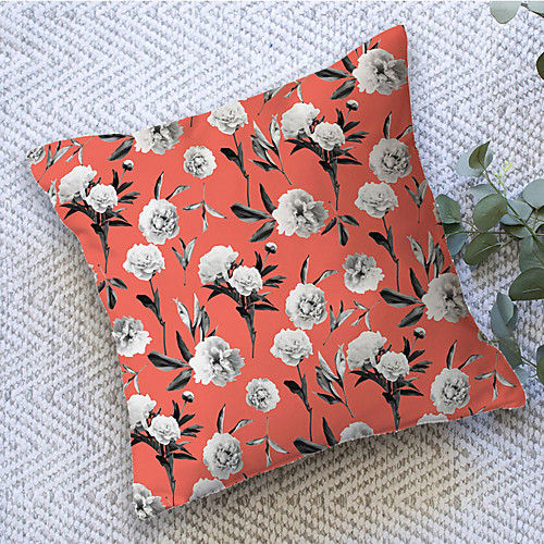 

Floral Double Side Cushion Cover 1PC Soft Decorative Square Throw Pillow Cover Cushion Case Pillowcase for Bedroom Livingroom Superior Quality Machine Washable Outdoor Cushion for Sofa Couch Bed Chair Garden Theme
