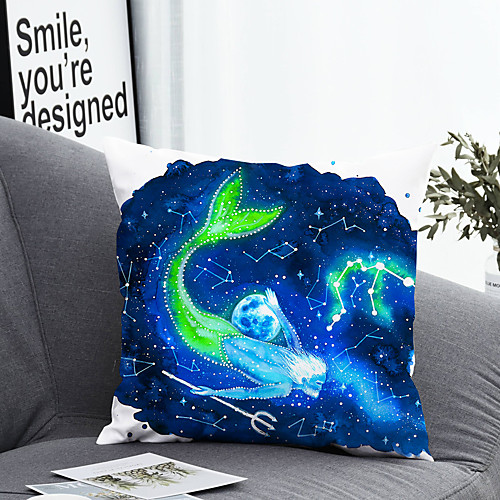 

1 Pc Polyester Pillow Cover Pillow Cover Constellation Geometric 3D Simple Square Zipper Traditional Classic