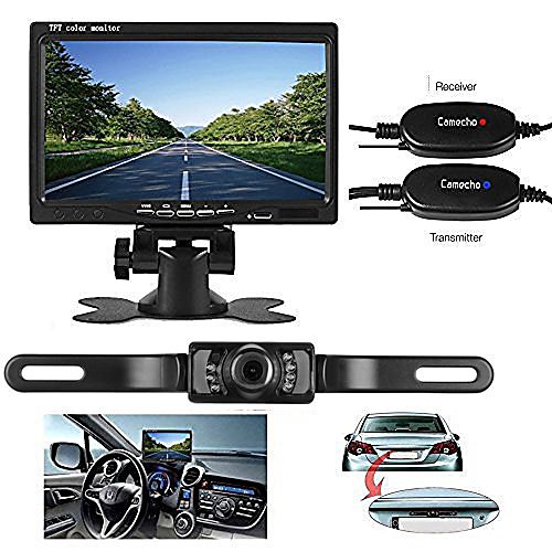 

Factory Outlet PZ708413-W LCD Digital Screen Wireless Car Reversing Monitor / Reversing Radar Kit Waterproof / 360° monitoring for Car