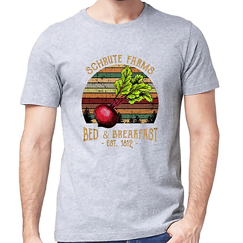 

Men's Unisex Tee T shirt Hot Stamping Graphic Prints Vegetable Letter Plus Size Print Short Sleeve Casual Tops Cotton Basic Designer Big and Tall White Black Light gray