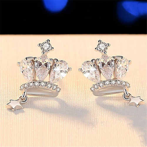 

Crown Stud Earrings Earrings Classic Fashion Punk Trendy Romantic Sweet Cute Imitation Pearl Earrings Jewelry Silver For Gift Date Street Birthday Festival 1 Pair