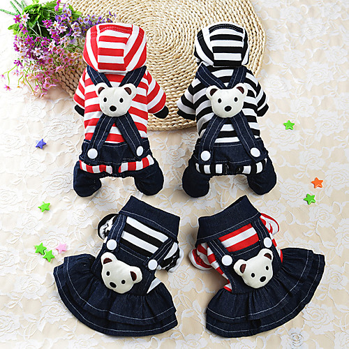 

Dog Outfits Pants Dog Costume Bear British Dailywear Casual / Daily Dog Clothes Puppy Clothes Dog Outfits Breathable Red Black Costume for Girl and Boy Dog Cotton XS S M L XL