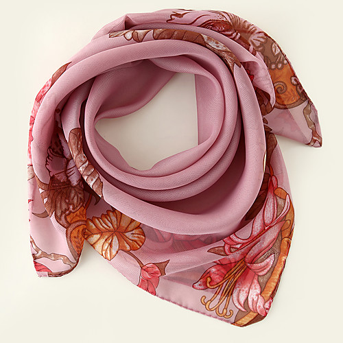 

Women's Square Scarf Holiday Multi-color Scarf Floral / Polyester