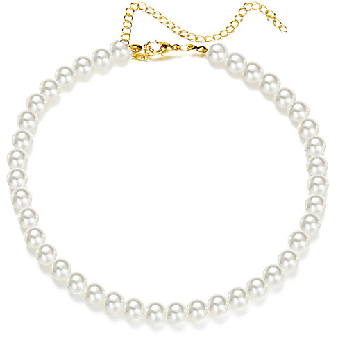 

Pearl Choker Necklace Beaded Necklace Beads Simple Fashion European Sweet Pearl 38.5-45 cm Necklace Jewelry 1pc For Wedding Anniversary Party Evening Street Festival