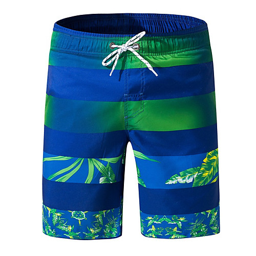 

Men's Sporty Casual / Sporty Breathable Soft Holiday Beach Shorts Swim Trucks Pants Graphic Short Drawstring Elastic Waist Blue Green