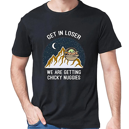 

Men's Unisex Tee T shirt Hot Stamping Cartoon Graphic Prints Letter Plus Size Print Short Sleeve Casual Tops Cotton Basic Designer Big and Tall White Black Light gray
