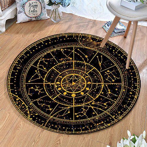 

Round 5mm Area Rugs Machine Made Polyster Non Skid Modern 3D