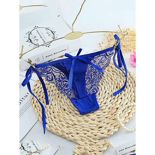 

Women's Lace / Bow / Print G-strings & Thongs Panties Micro-elastic Low Waist Cotton 1 PC Khaki One-Size