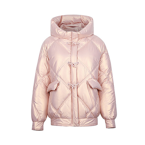 

Women's Coat Casual / Daily Fall Winter Regular Coat Regular Fit Casual Jacket Solid Color Bell Bottom Gray blue Purple Coffee / Cotton