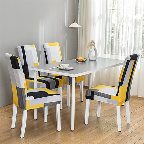 

Nordic Simple Style Household Elastic Cne-piece Chair Set Integrated Dining Table Chair Set Four Seasons