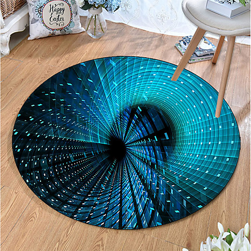 

Round 5mm Area Rugs Machine Made Polyster Non Skid Modern 3D