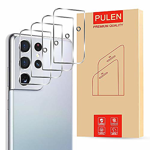 

(4-packs) pulen for samsung galaxy s21 ultra camera lens protector,hd clear scratch resistant bubble free anti-fingerprints 9h hardness tempered glass