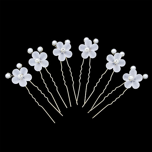 

Flower Style Alloy Flowers / Headdress / Headpiece with Imitation Pearl / Flower 6pcs / 1 set Wedding / Special Occasion Headpiece